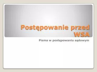 post powanie przed wsa