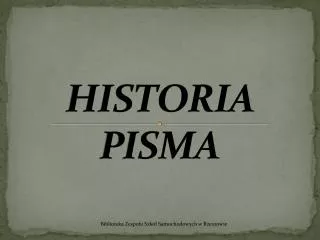 historia pisma
