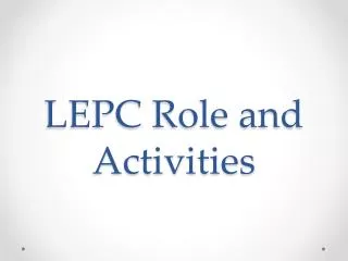 LEPC Role and Activities
