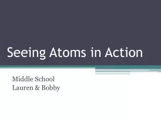 Seeing Atoms in Action