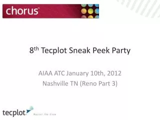 8 th Tecplot Sneak Peek Party