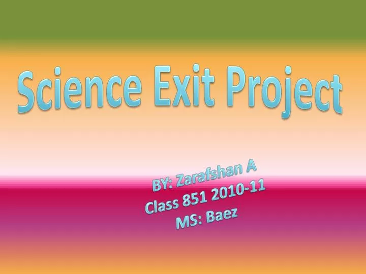 science exit project