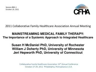 Collaborative Family Healthcare Association 13 th Annual Conference
