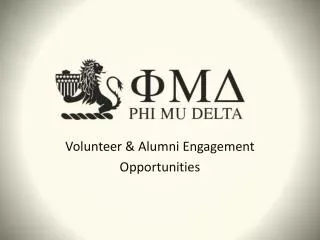 Volunteer &amp; Alumni Engagement Opportunities