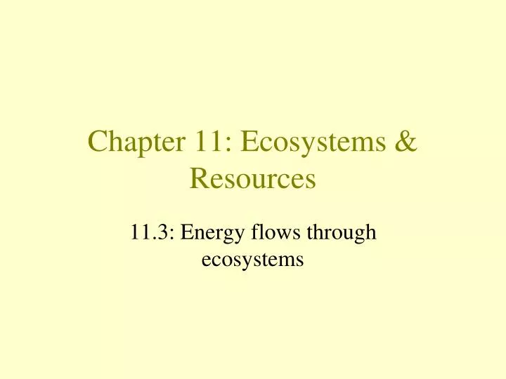 chapter 11 ecosystems resources