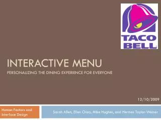 Interactive Menu Personalizing the Dining Experience for Everyone