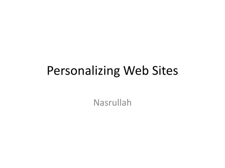 personalizing web sites