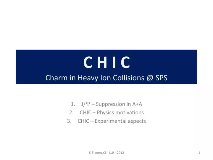 c h i c charm in heavy ion collisions @ sps