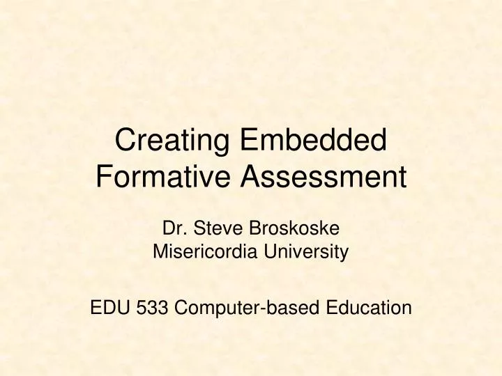 creating embedded formative assessment