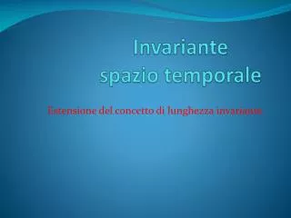invariante spazio temporale