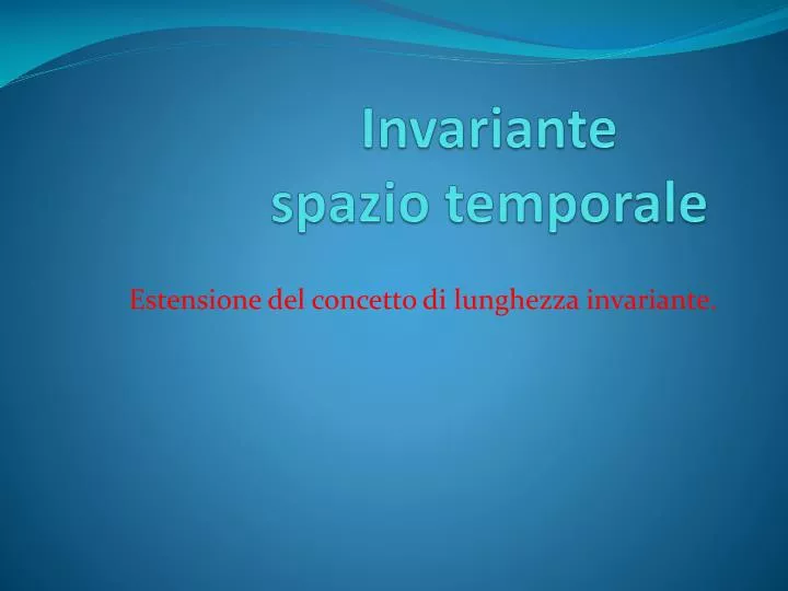 invariante spazio temporale