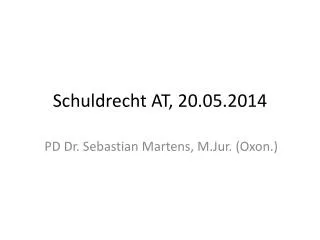 schuldrecht at 20 05 2014