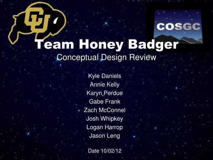 team honey badger conceptual design review