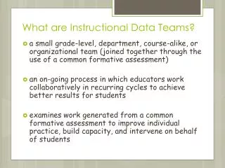 What are Instructional Data Teams?