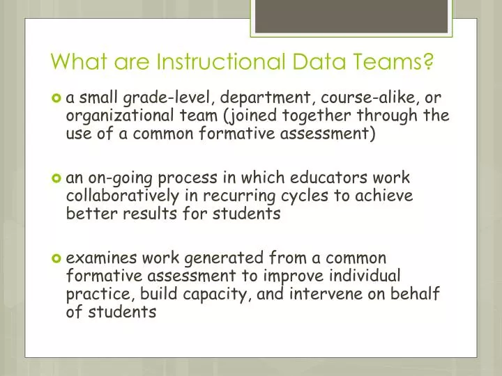 what are instructional data teams