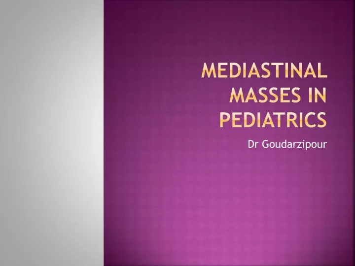 mediastinal masses in pediatrics