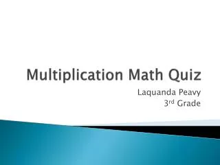 Multiplication Math Quiz