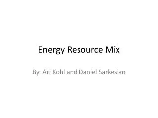 Energy Resource Mix