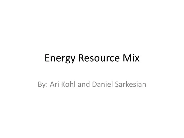 energy resource mix