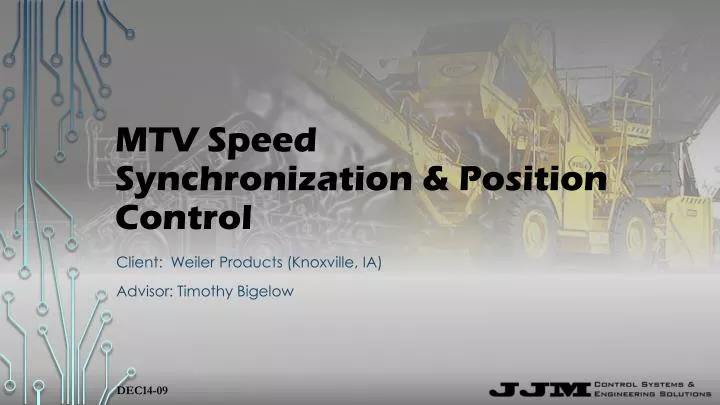 mtv speed synchronization position control