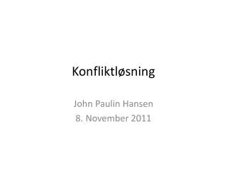 konfliktl sning
