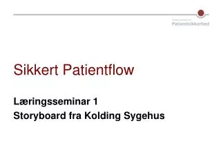 sikkert patientflow