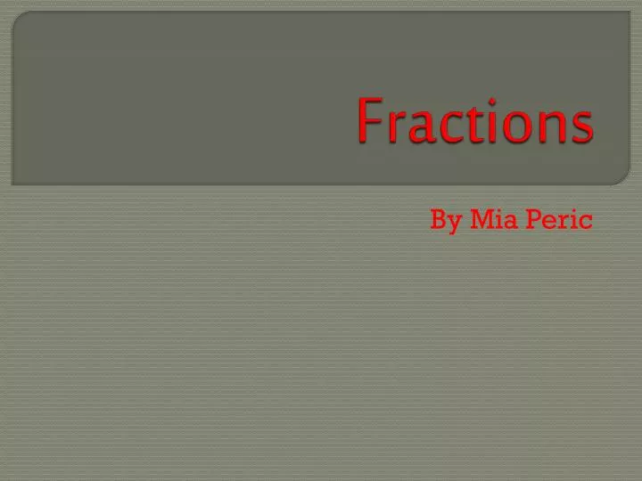 fractions