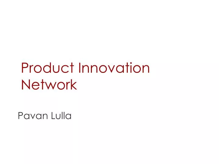 product innovation network