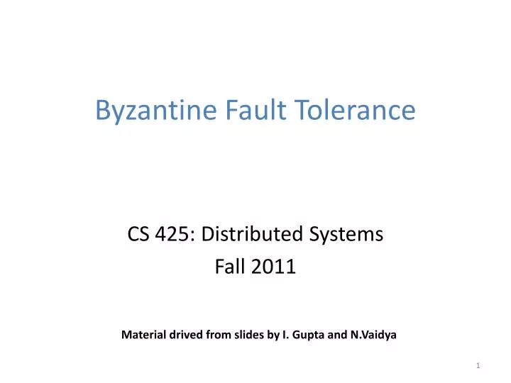 byzantine fault tolerance