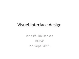 visuel interface design