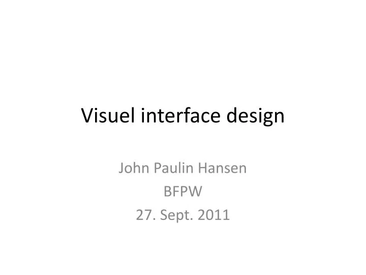 visuel interface design