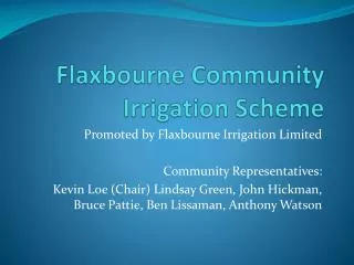 Flaxbourne Community Irrigation Scheme