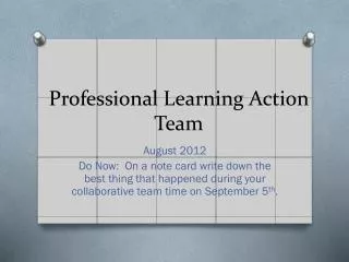 Professional Learning Action Team