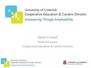 Gavin Connell Head of Careers Cooperative Education &amp; Careers Division