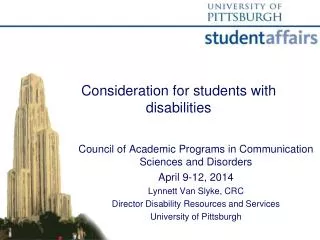Consideration for students with disabilities