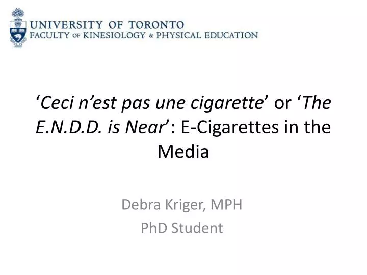 ceci n est pas une cigarette or the e n d d is near e cigarettes in the media