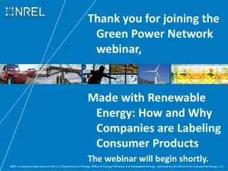 Thank you for joining the Green Power Network webinar,