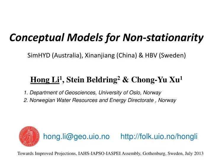 conceptual models for non stationarity