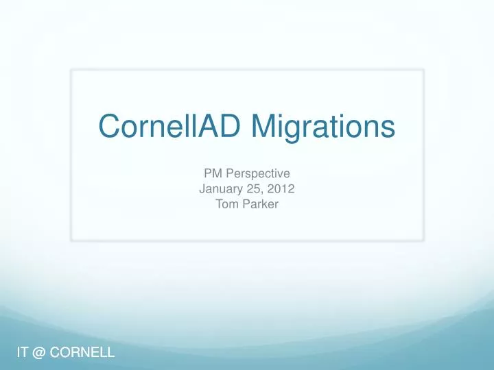 cornellad migrations