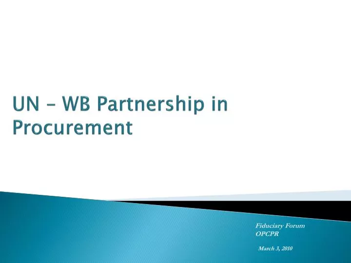 un wb partnership in procurement