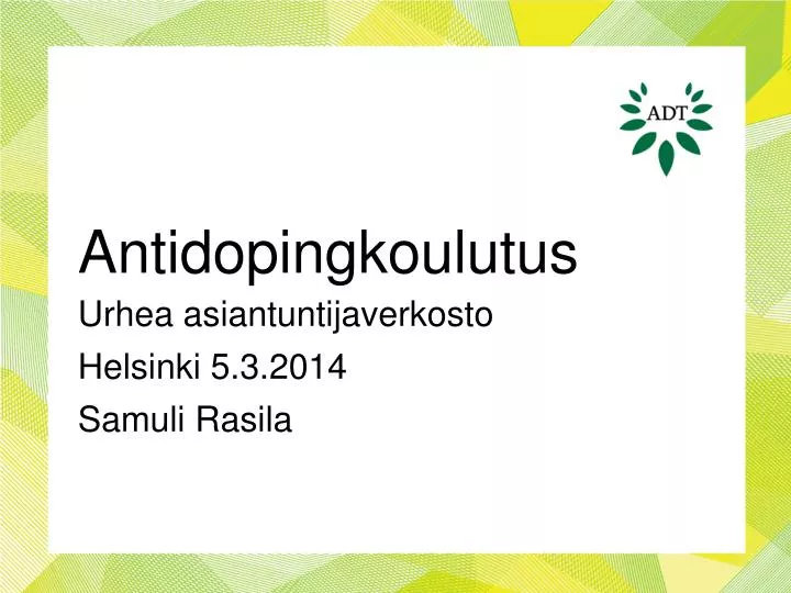 antidopingkoulutus