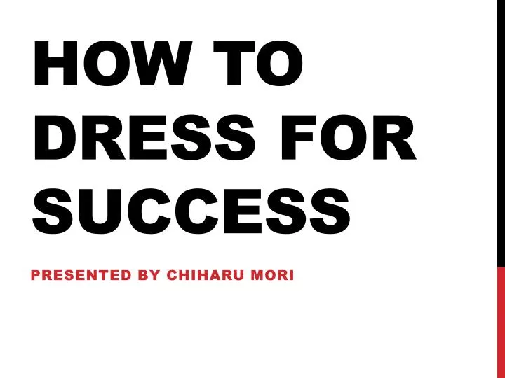 how to dress for success
