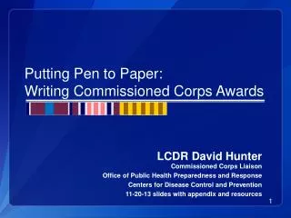 Putting Pen to Paper: Writing Commissioned Corps Awards