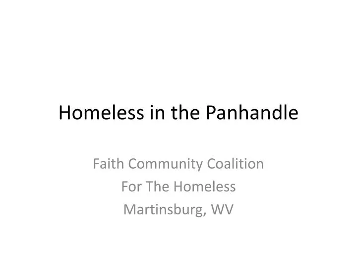 homeless in the panhandle