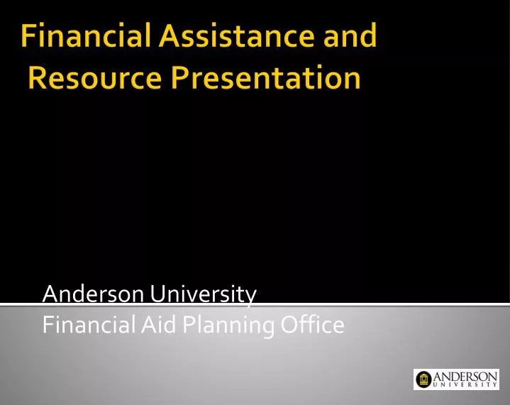 anderson university financial aid planning office