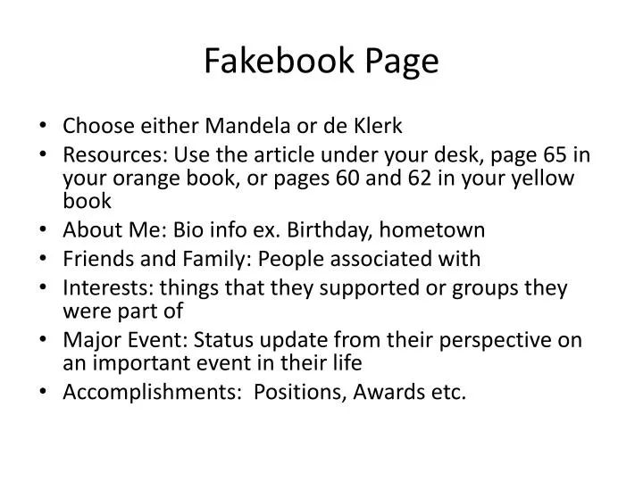 fakebook page