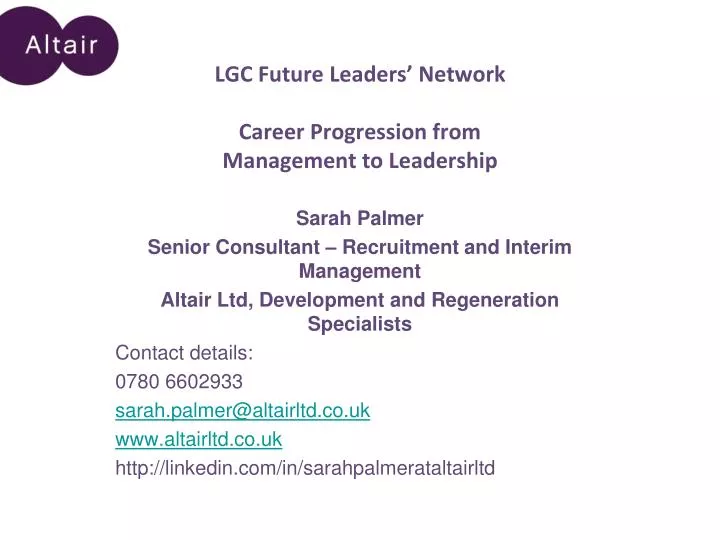 lgc future leaders network career progression from management to leadership