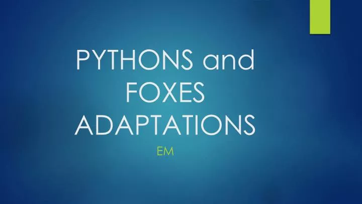 pythons and foxes adaptations