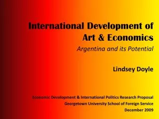 International Development of Art &amp; Economics