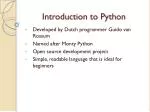 PPT - Introduction to Python PowerPoint Presentation, free download ...